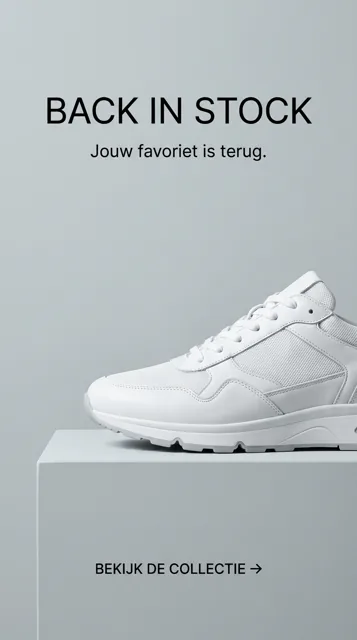 Voorbeeld Instagram Story voor Webshop: Nieuwe drop, vrijdag 20:00