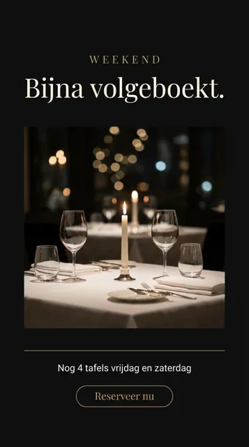 Voorbeeld Instagram Story voor Restaurants: Weekend: bijna volgeboekt