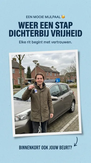 Voorbeeld Instagram Story voor Rijscholen: Een mooie mijlpaal