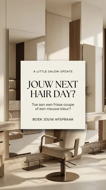 Voorbeeld Instagram Story voor Kapsalon: Jouw next hair day?