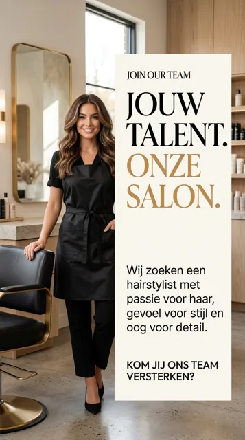 Voorbeeld Instagram Story voor Kapsalon: Jouw talent. Onze salon.