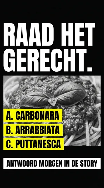 Voorbeeld Instagram Story voor Restaurants: Raad het gerecht