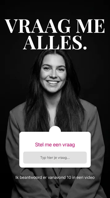 Voorbeeld Instagram Story voor Influencer / personal brand: Vraag me alles