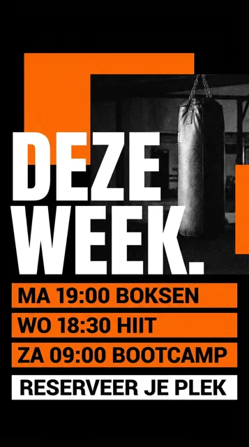 Voorbeeld Instagram Story voor Fitness / sportschool: Jouw weekprogramma