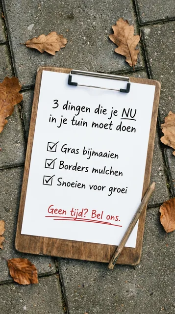 Voorbeeld Instagram Story voor Hovenier: 3 dingen voor je tuin