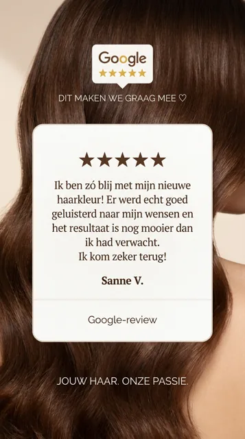 Voorbeeld Instagram Story voor Kapsalon: Een klant aan het woord